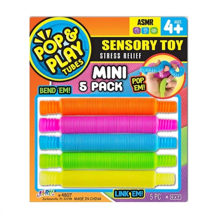 04807 -SUN-JRU-POP PLAY TUBES DUYUSAL STRES  OYUNCAĞI MİNİ 5Lİ 2A KRTL