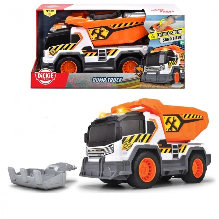 20330625 Sesli ve Işıklı Kum Elekli Kamyon -Dickie