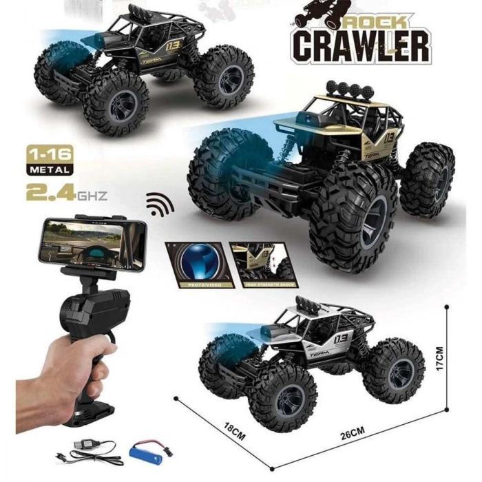 2095 1 16 Wifi Kameralı Rock Crawler Arazi Aracı 4X4 -Gepettoys