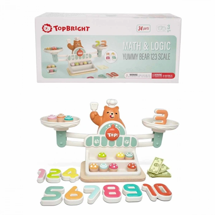 3905 SUN-Ahşap Manyetik Terazi Alışveriş Oyunu