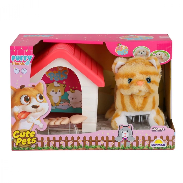 4251 Sesli Hareketli Kulübeli Sevimli Kedi -Sunman