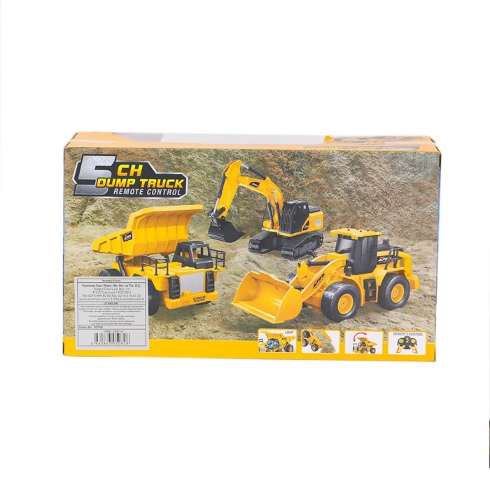 5082 SUN-RST-RC İŞ MAKİNESİ 1 24 DAMPERLİ KAMYON FF IŞIKLI 5CH 3 7V USB 40MHZ