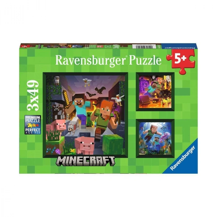 56217 Minecraft 3x49 parça Ravensburger Puzzle