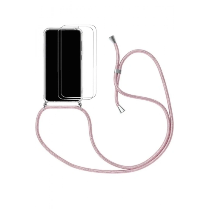 Samsung Galaxy A32 4G (6,4), Silikon Şeffaf Cep Telefonu Kılıfı, Boyun Askılı,Koruyucu Yaka Kılıf,