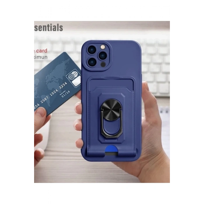 iPhone 12 ile uyumlu , 360 derece halka tutucu stant [kart bölmesi]