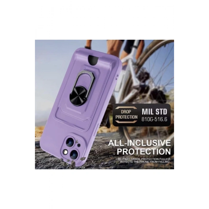 iPhone 12 ile uyumlu , 360 derece halka tutucu stant [kart bölmesi]