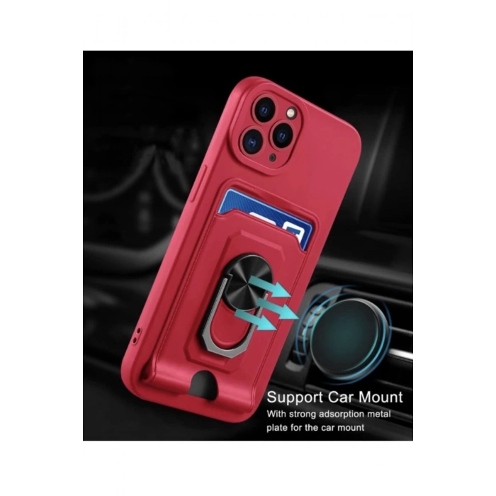 iPhone 12 ile uyumlu , 360 derece halka tutucu stant [kart bölmesi]