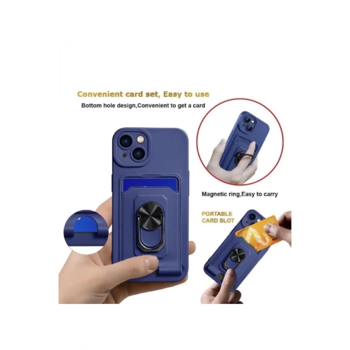 iPhone 12 ile uyumlu , 360 derece halka tutucu stant [kart bölmesi]