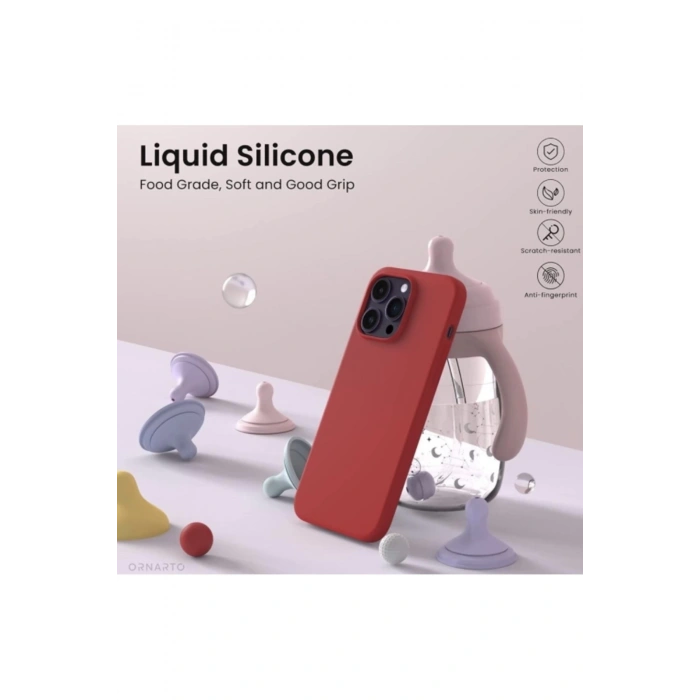 Apple iPhone 14 max Kılıf 6.7 ile Uyumlu, İnce Sıvı Silikon 3 Katmanlı Kılıf