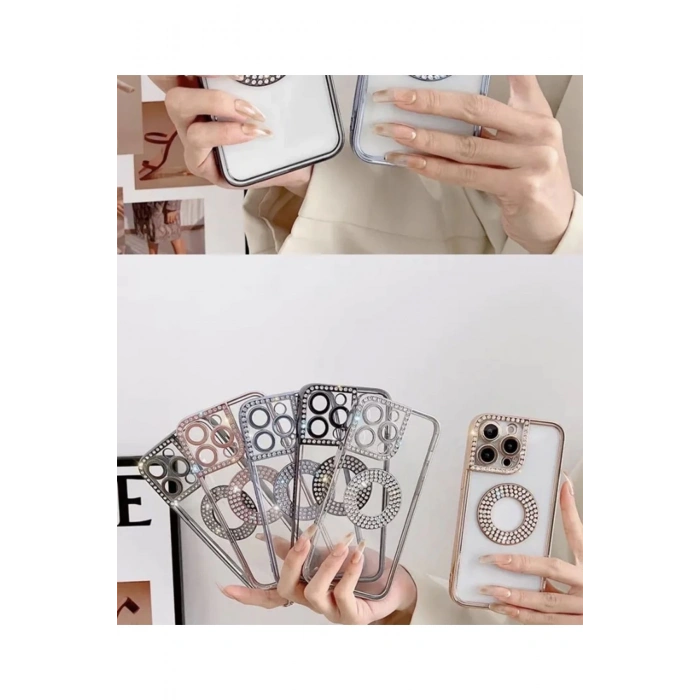 IPhone14 için lüks elmas silikon kapak