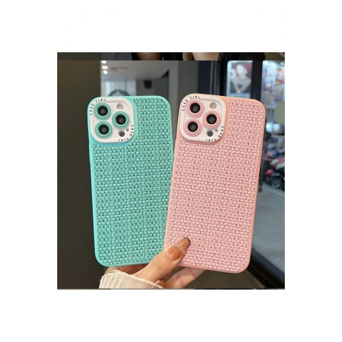 iPhone 14PRO Max Stil Dokuma Silikon Kapak