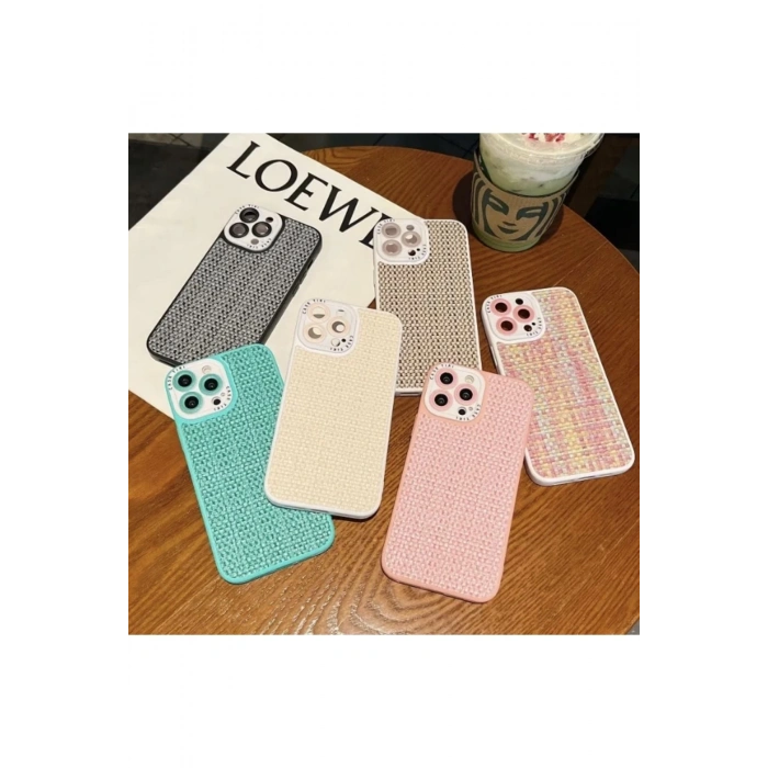 iPhone 14PRO Max Stil Dokuma Silikon Kapak