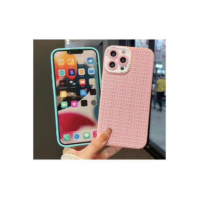 Iphone 13Pro max Kamera koruma dokuma doku telefon kılıfı