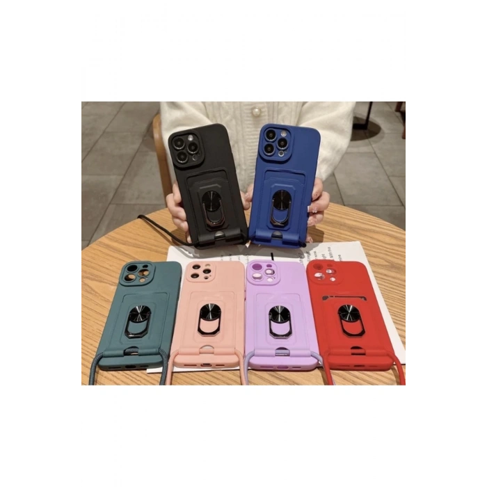 Lüks manyetik halka kart tutucu kılıf iPhone 12 Pro Max kayış yumuşak silikon telefon kapak