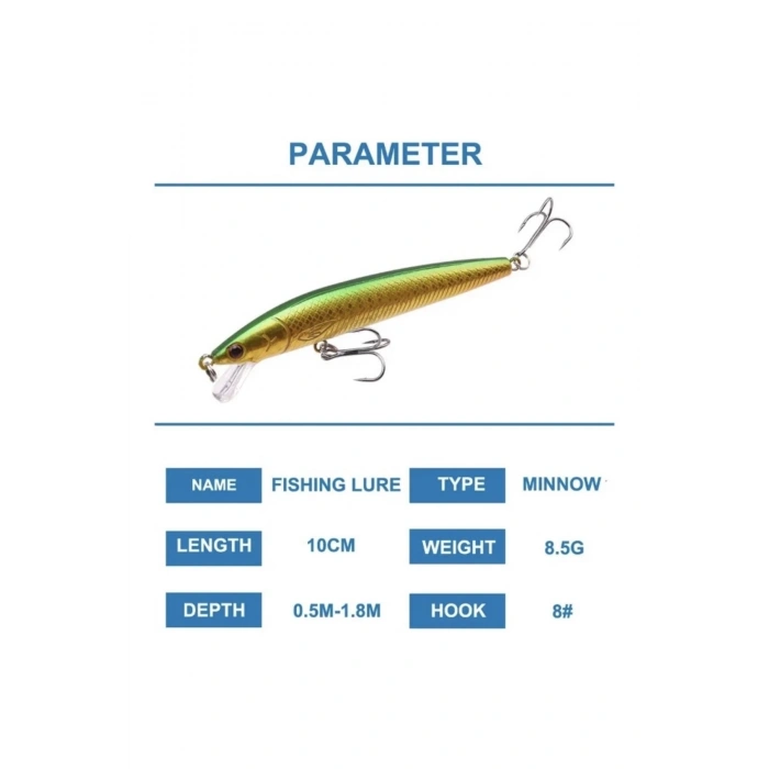 3D Yüksek kaliteli Minnow Yem,Yapay Gözler ile 8,5gr-9,5 gr balıkçılık Lures
