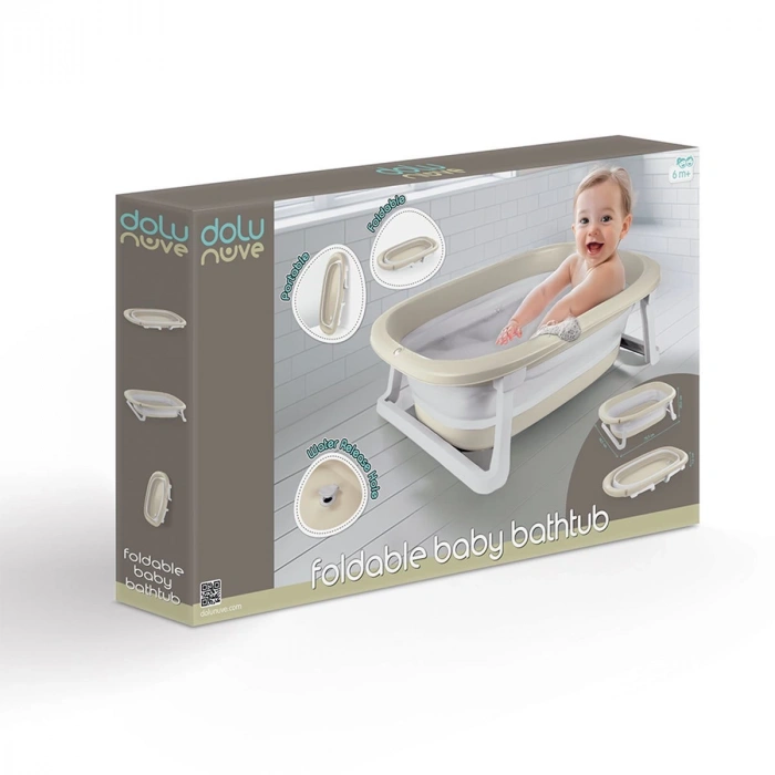 7265 Katlanır Bebek Yıkama Küveti Relax Bej -Dolu Oyuncak