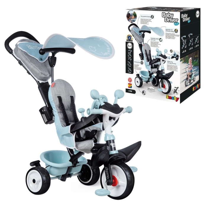 7600741500 Tenteli 3 Tekerlekli Bisiklet Mavi 3IN1