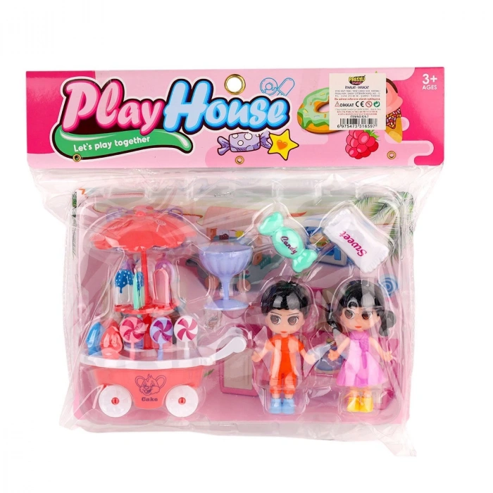 828-7 Bebekli Şeker Arabası Oyun Seti -Prestij Oyuncak