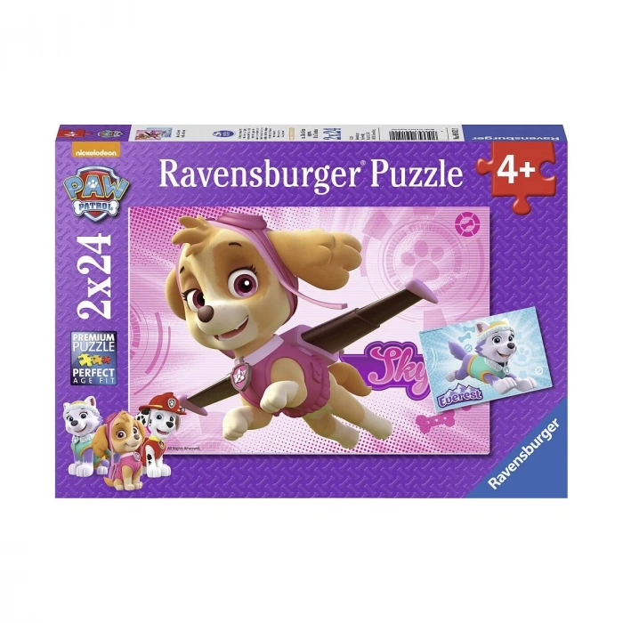 91522 Paw Patrol Skye ve Everest 2x24 parça Ravensburger Puzzle