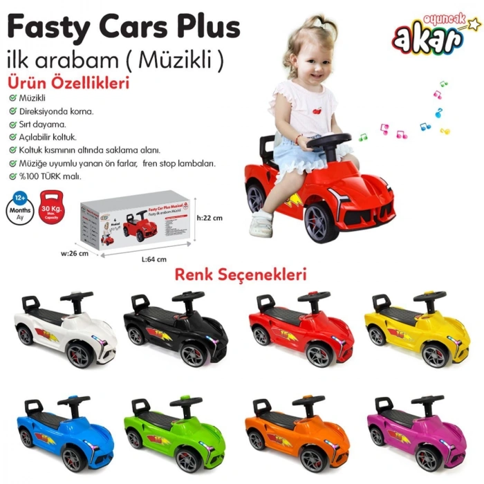 96-834 Fasty Car Müzikli Bingit Araba Pembe