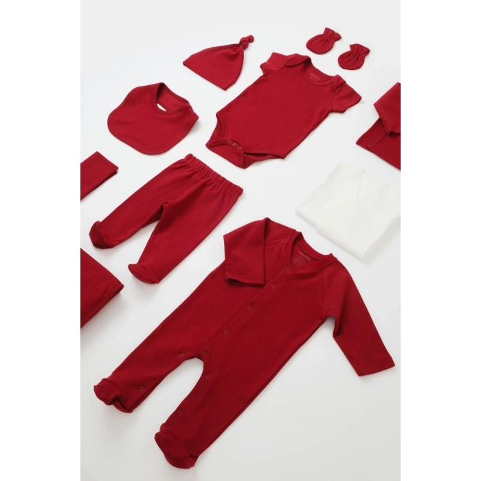 Bebek 10 Parça Set, %100 Organik Pamuk, Bebek ve Yenidoğan Serisi, Hastane Çıkışı Seti - CSY5111