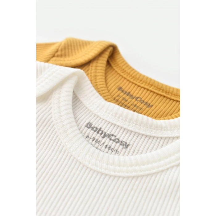 Bebek 2 Adet Kısa Kollu Body, %50 Modal Kumaş - %50 Organik Pamuk, Bebek ve Yenidoğan Serisi - CSYM11209