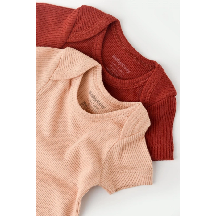 Bebek 2 Adet Kısa Kollu Body, %50 Modal Kumaş - %50 Organik Pamuk, Bebek ve Yenidoğan Serisi - CSYM11213