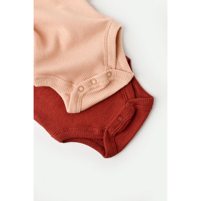Bebek 2 Adet Kısa Kollu Body, %50 Modal Kumaş - %50 Organik Pamuk, Bebek ve Yenidoğan Serisi - CSYM11213