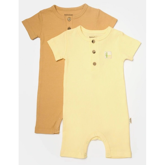 Bebek 2li Kısa Kollu Tulum, %50 Bambu - %50 Organik Pamuk, Bebek ve Yenidoğan Serisi - CSYB9037