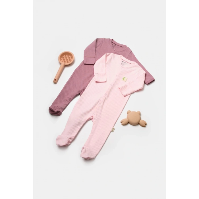 Bebek 2li Paçalı Tulum, %50 Bambu - %50 Organik Pamuk, Bebek ve Yenidoğan Serisi - CSYB9033