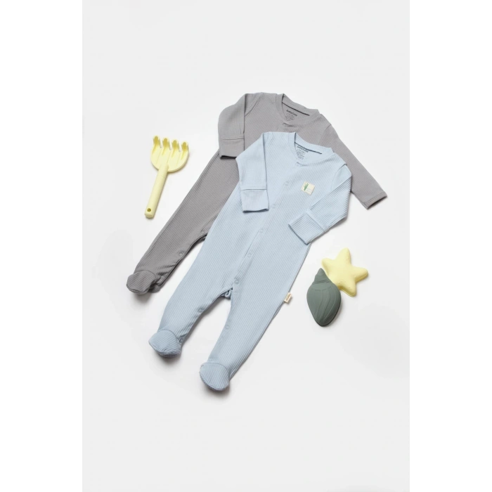 Bebek 2li Paçalı Tulum, %50 Bambu - %50 Organik Pamuk, Bebek ve Yenidoğan Serisi - CSYB9035