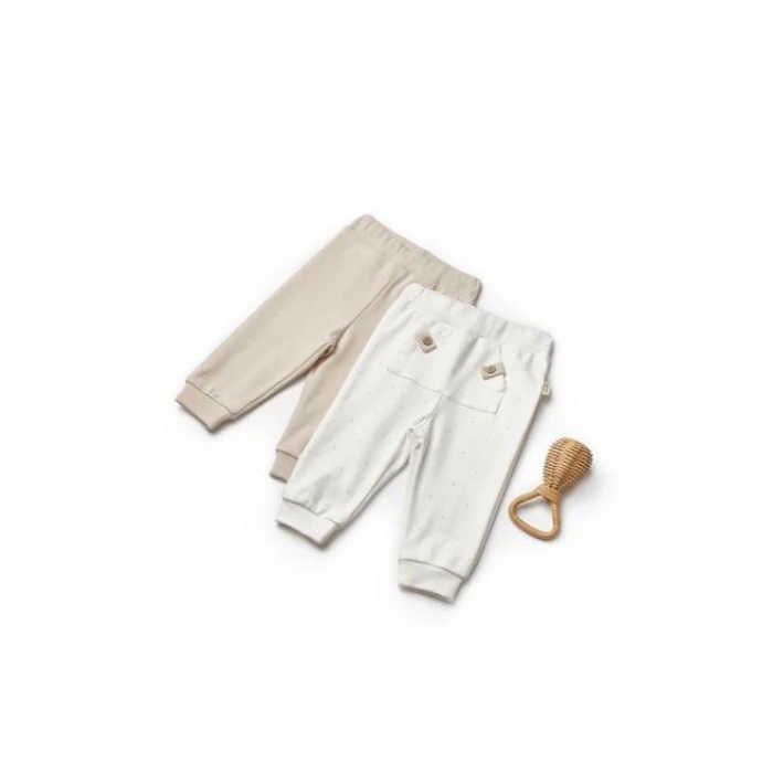 Bebek 2li Pantolon %100 Organik Pamuk, Bebek-Yenidoğan Serisi - Csy8105