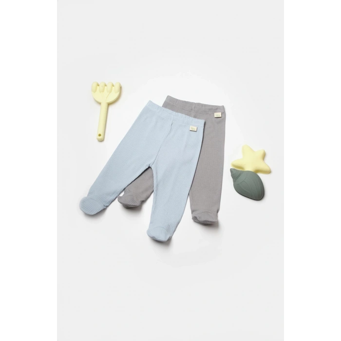 Bebek 2li Patikli Pantolon, %50 Bambu - %50 Organik Pamuk, Bebek ve Yenidoğan Serisi - CSYB9029