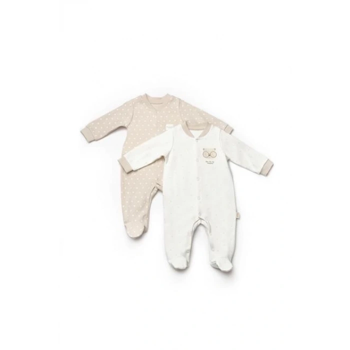 Bebek 2li Patikli Tulum %100 Organik Pamuk, Bebek - Yenidoğan Serisi -CSY8107