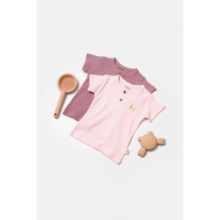 Bebek 2li Tişört, %50 Bambu - %50 Organik Pamuk, Bebek ve Yenidoğan Serisi - CSYB9021