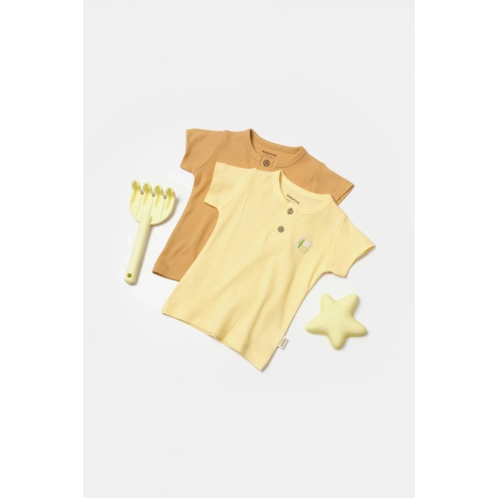 Bebek 2li Tişört, %50 Bambu - %50 Organik Pamuk, Bebek ve Yenidoğan Serisi - CSYB9022