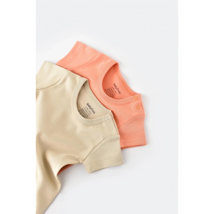 Bebek 2 Parça Kısa Kol Body, %100 Organik Pamuk, Bebek ve Yenidoğan Serisi - CSY3022