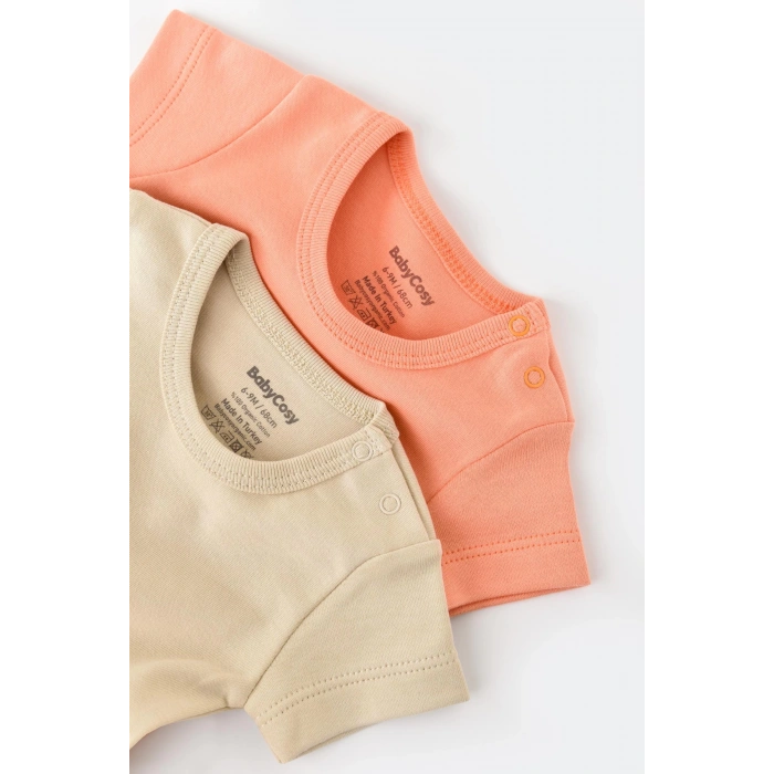 Bebek 2 Parça Kısa Kol Body, %100 Organik Pamuk, Bebek ve Yenidoğan Serisi - CSY3022