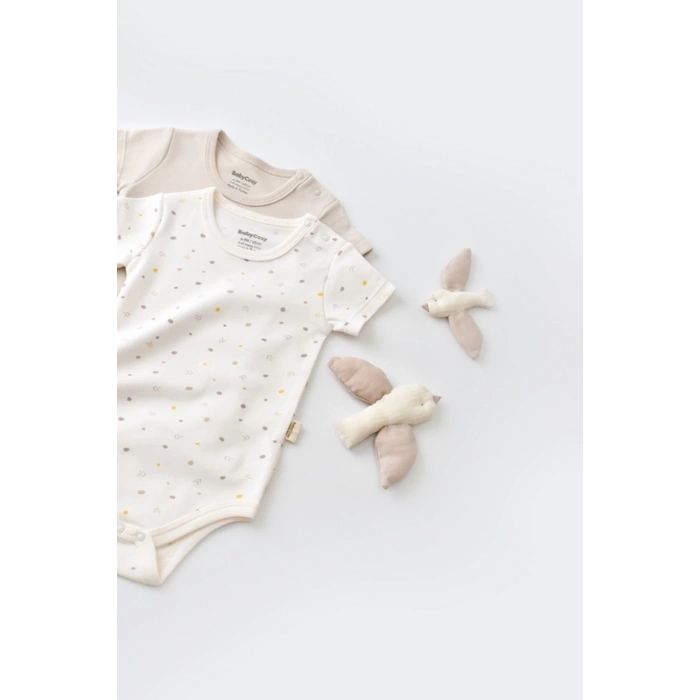 Bebek 2 Parça Kısa Kol Body, %100 Organik Pamuk, Bebek ve Yenidoğan Serisi - CSY5754