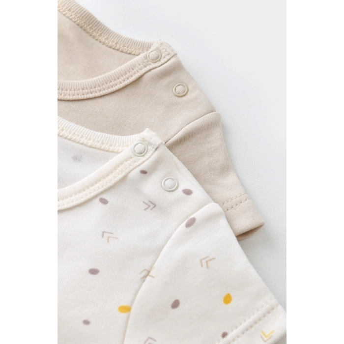 Bebek 2 Parça Kısa Kol Body, %100 Organik Pamuk, Bebek ve Yenidoğan Serisi - CSY5754