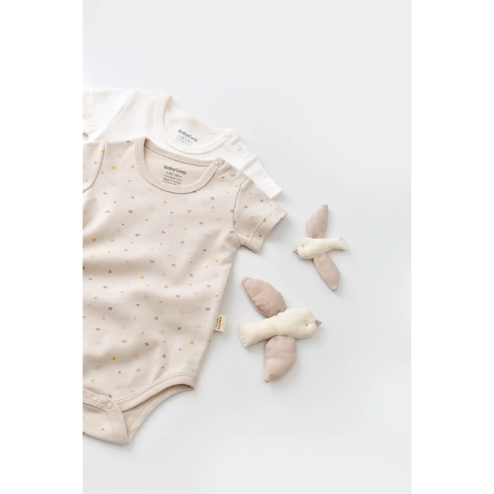Bebek 2 Parça Kısa Kol Body, %100 Organik Pamuk, Bebek ve Yenidoğan Serisi - CSY5755