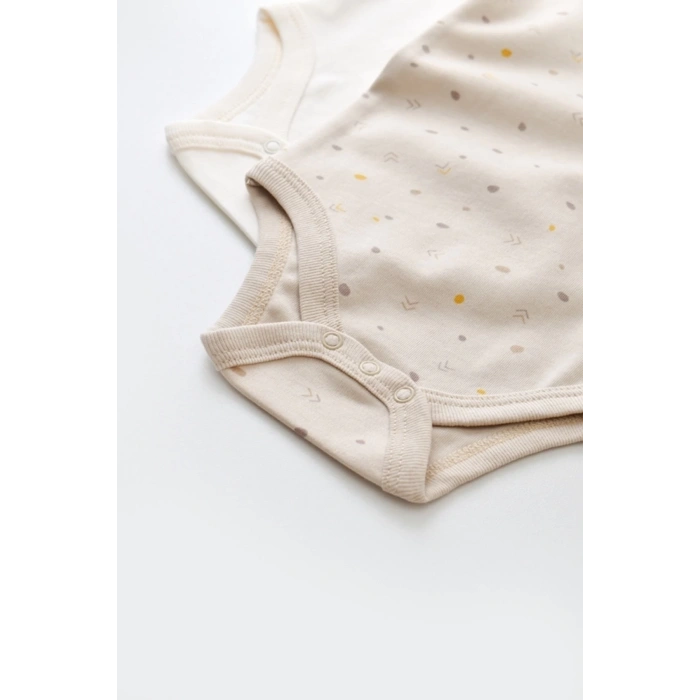 Bebek 2 Parça Kısa Kol Body, %100 Organik Pamuk, Bebek ve Yenidoğan Serisi - CSY5755