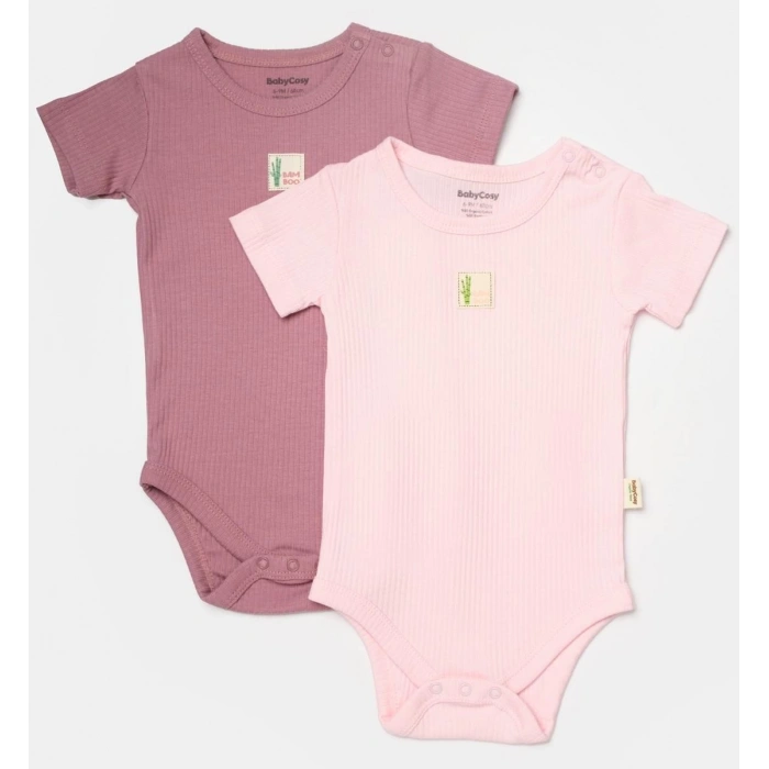 Bebek 2 Parça Kısa Kol Body, %50 Bambu - %50 Organik Pamuk, Bebek ve Yenidoğan Serisi - CSYB9015