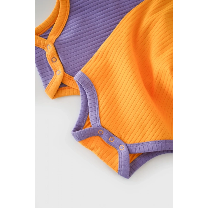 Bebek 2 Parça Kısa Kol Body, %95 Organik Pamuk - %5 Elastan, Bebek ve Yenidoğan Serisi - CSYR4202