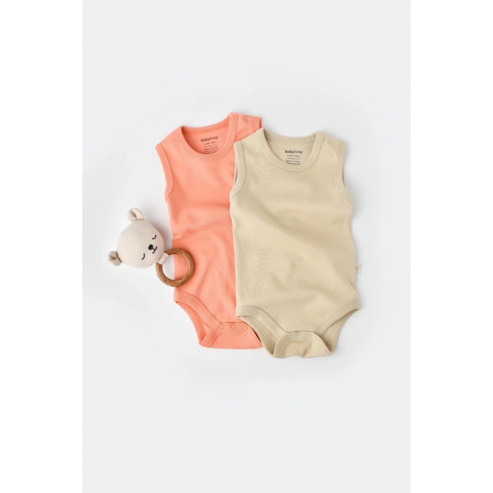 Bebek 2 Parça Kolsuz Body, %100 Organik Pamuk, Bebek ve Yenidoğan Serisi, Hastane Çıkışı Seti - CSY3019