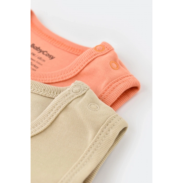 Bebek 2 Parça Kolsuz Body, %100 Organik Pamuk, Bebek ve Yenidoğan Serisi, Hastane Çıkışı Seti - CSY3019