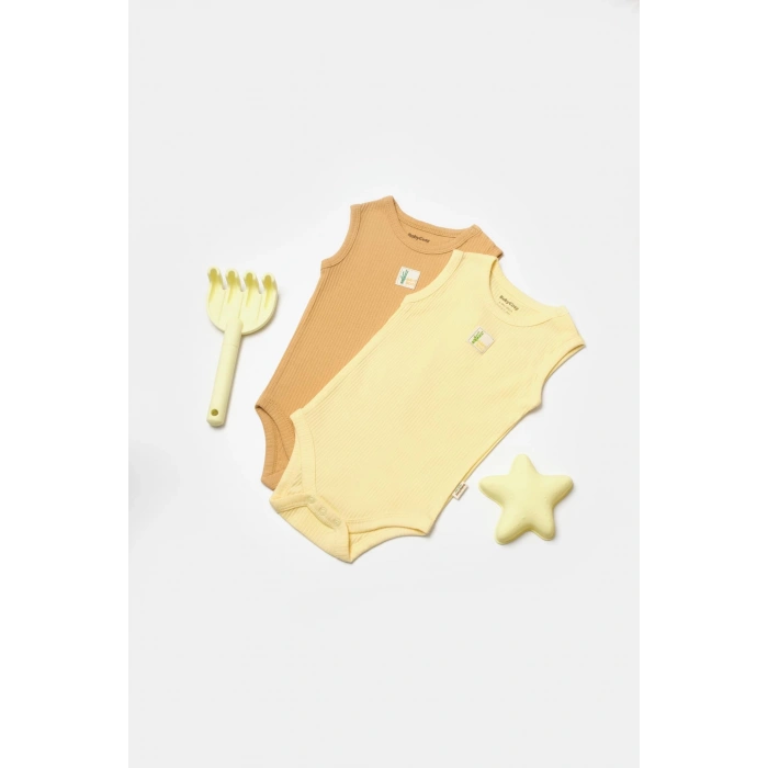 Bebek 2 Parça Kolsuz Body, %50 Bambu - %50 Organik Pamuk, Bebek ve Yenidoğan Serisi - CSYB9013