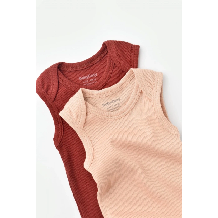 Bebek 2 Parça Kolsuz Body, %50 Modal Kumaş - %50 Organik Pamuk, Bebek ve Yenidoğan Serisi - CSYM11113