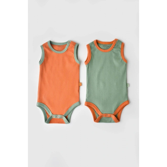 Bebek 2 Parça Kolsuz Body, %95 Organik Pamuk - %5 Elastan, Bebek ve Yenidoğan Serisi - CSYR4100