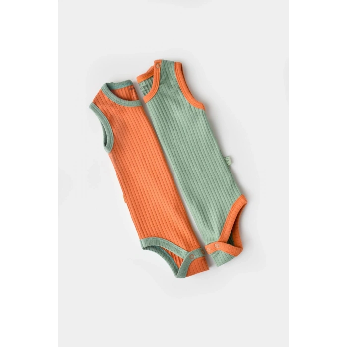 Bebek 2 Parça Kolsuz Body, %95 Organik Pamuk - %5 Elastan, Bebek ve Yenidoğan Serisi - CSYR4100